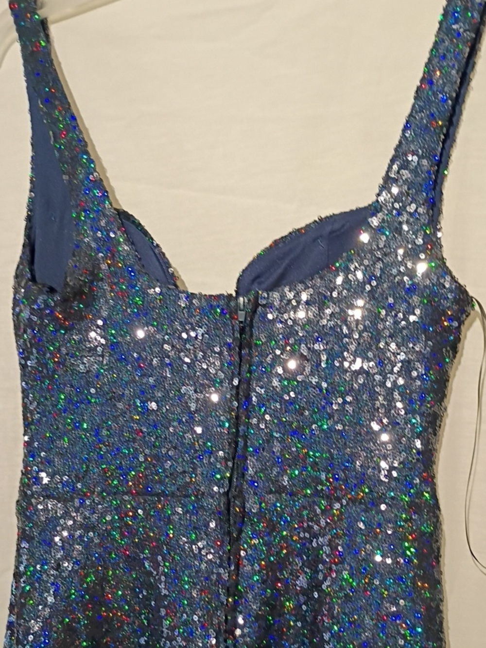 Blue Sequin Glitter Bodycon Mini Dress, Sz 6, NWOT - Picture 8 of 14